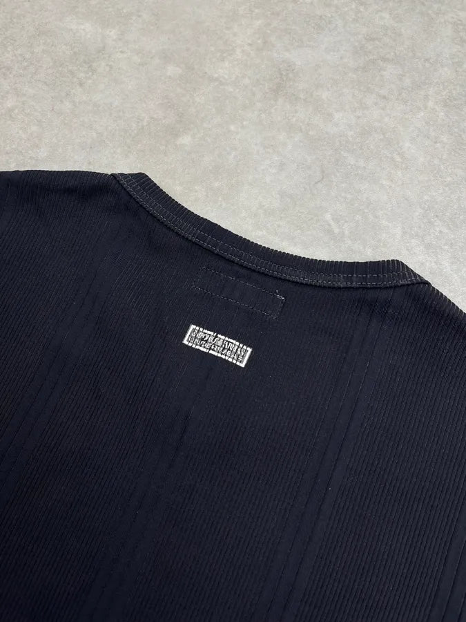 1990s Emporio Armani Black Ribbed Longsleeve BbMqZrF 8