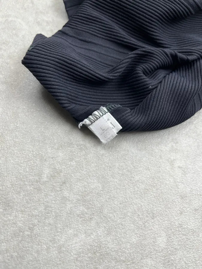 1990s Emporio Armani Black Ribbed Longsleeve BbMqZrF 9