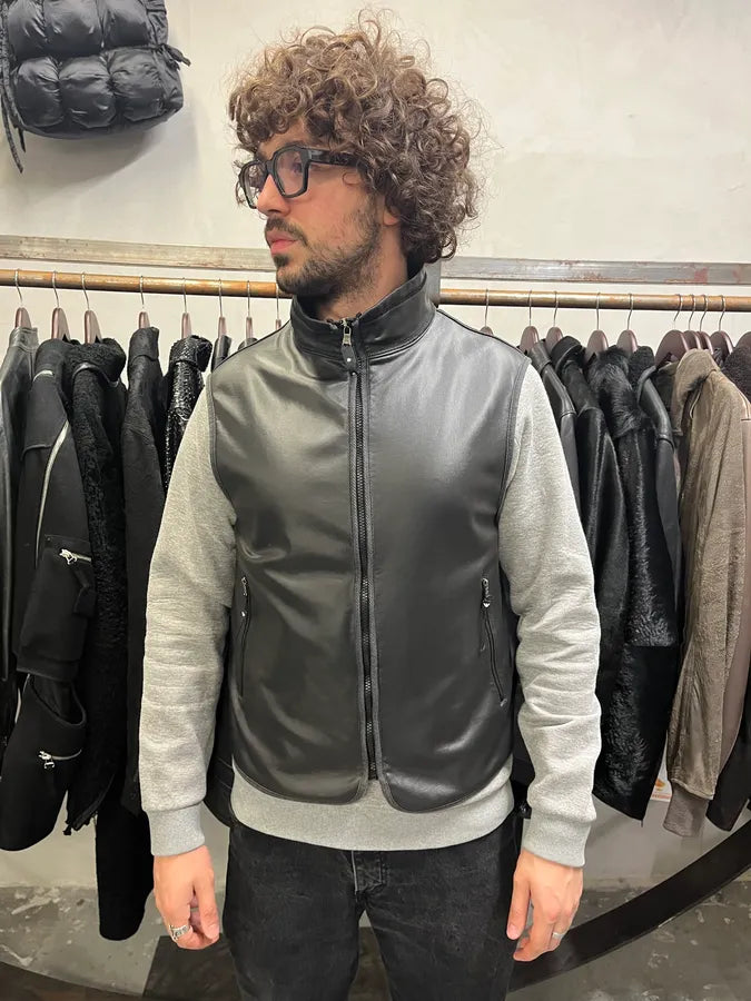 1990s Emporio Armani Black Waxed Vest (M) AWGwPsr 1