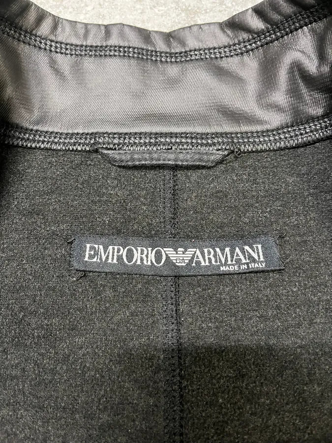 1990s Emporio Armani Black Waxed Vest (M) AWGwPsr 8