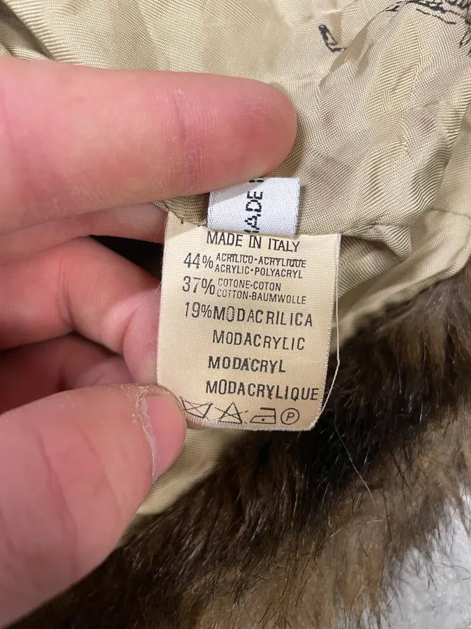 1990s Emporio Armani Brown Faux Fur Imperial Jacket (L/XL) qBhmTSV 8