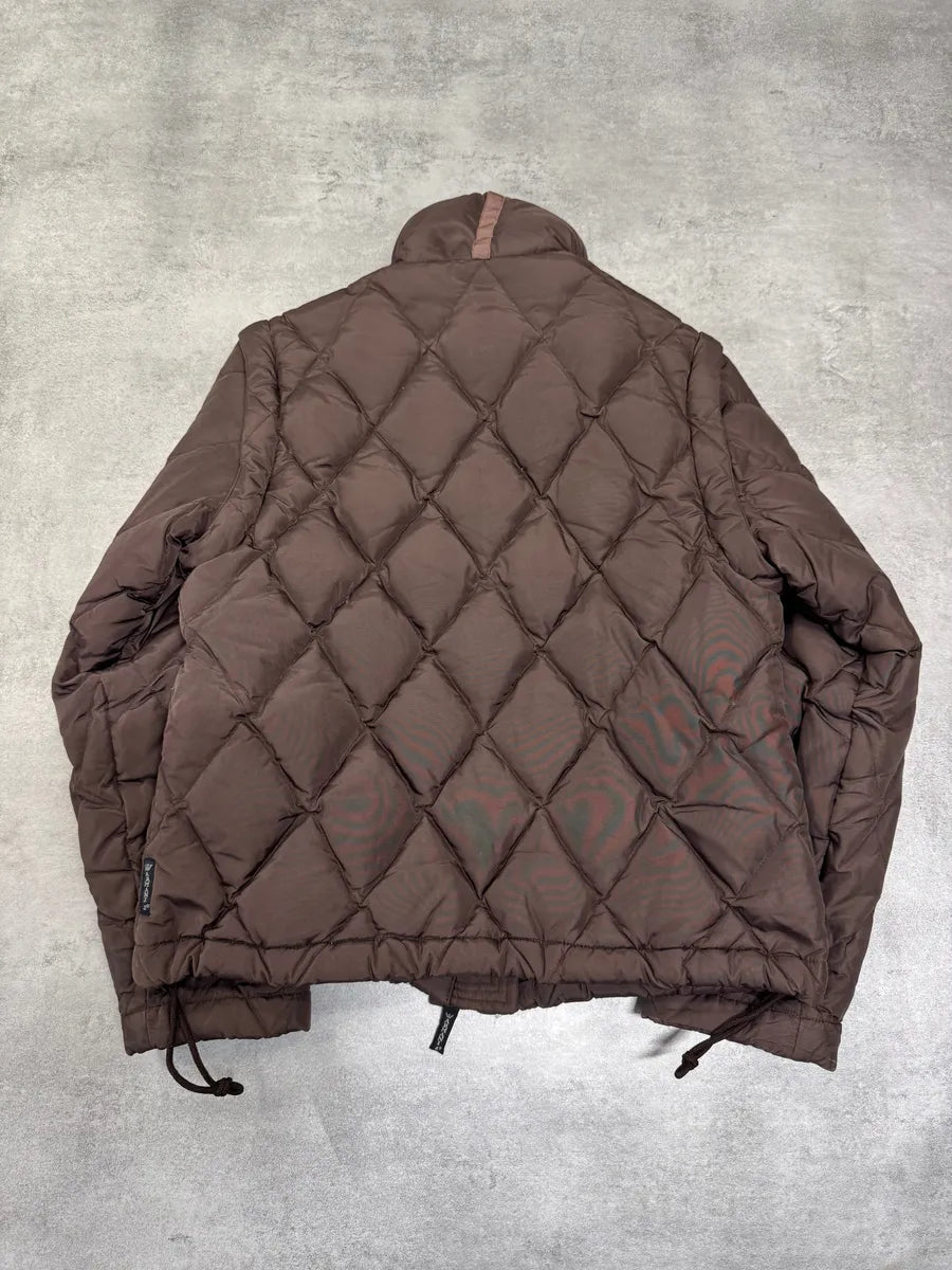 1990s Emporio Armani Brown Puffer Detachable Arms Jacket (XS) 2
