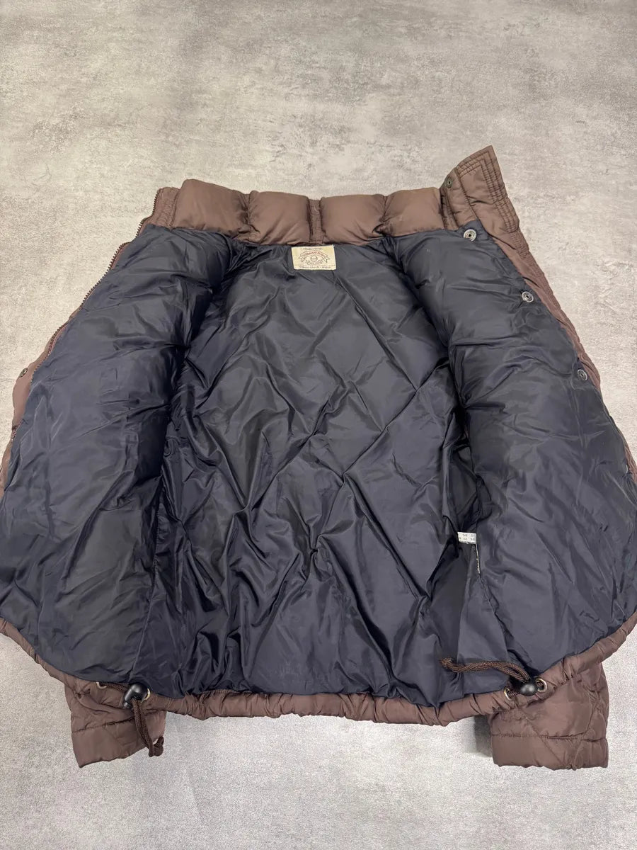 1990s Emporio Armani Brown Puffer Detachable Arms Jacket (XS) 4