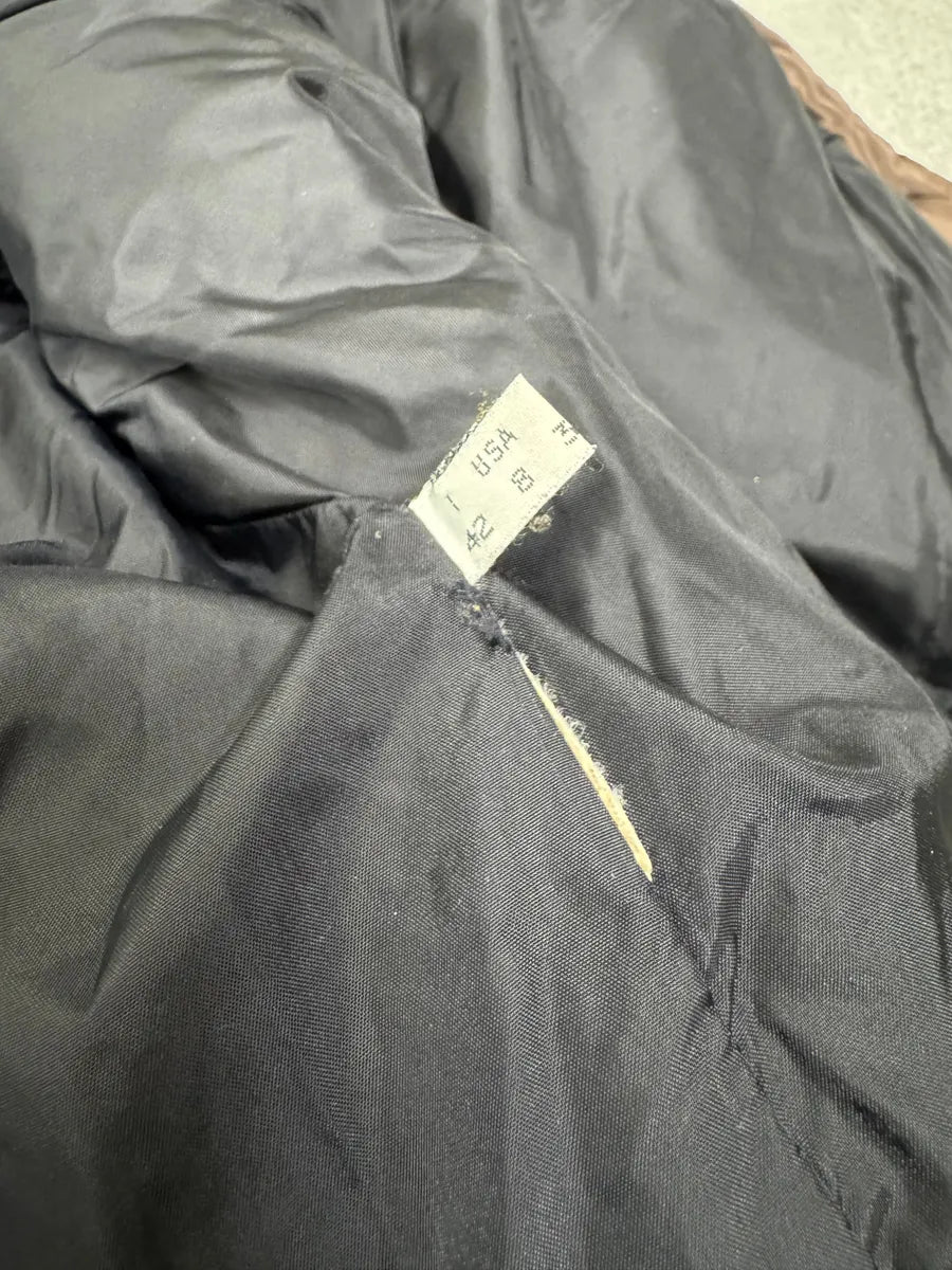 1990s Emporio Armani Brown Puffer Detachable Arms Jacket (XS) 5