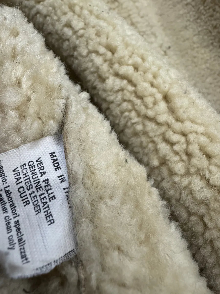 1990s Emporio Armani Brown Shearling Aviator Leather Jacket (M/L) 10