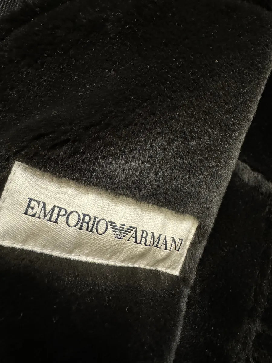 1990s Emporio Armani Brown Shearling Effect Hooded Jacket zUYZapE 6