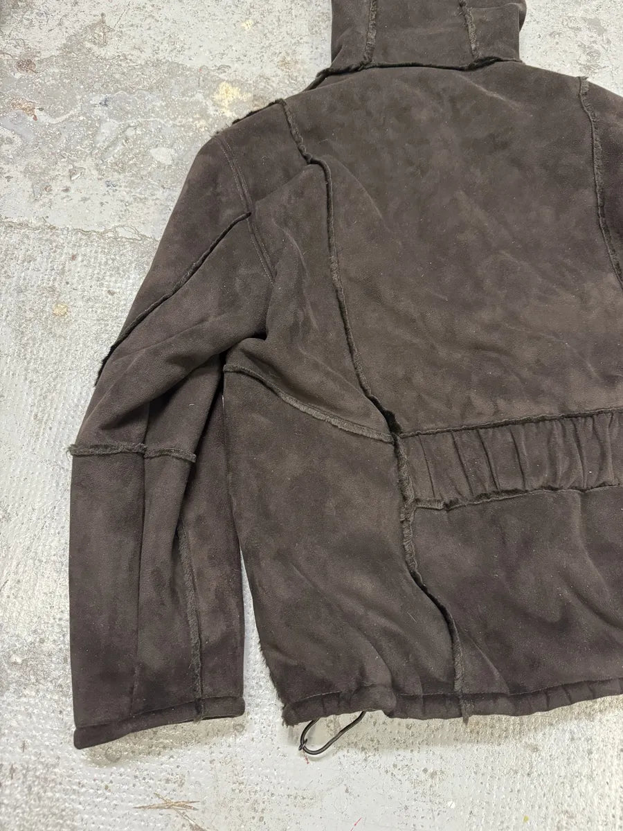 1990s Emporio Armani Brown Shearling Effect Hooded Jacket zUYZapE 8