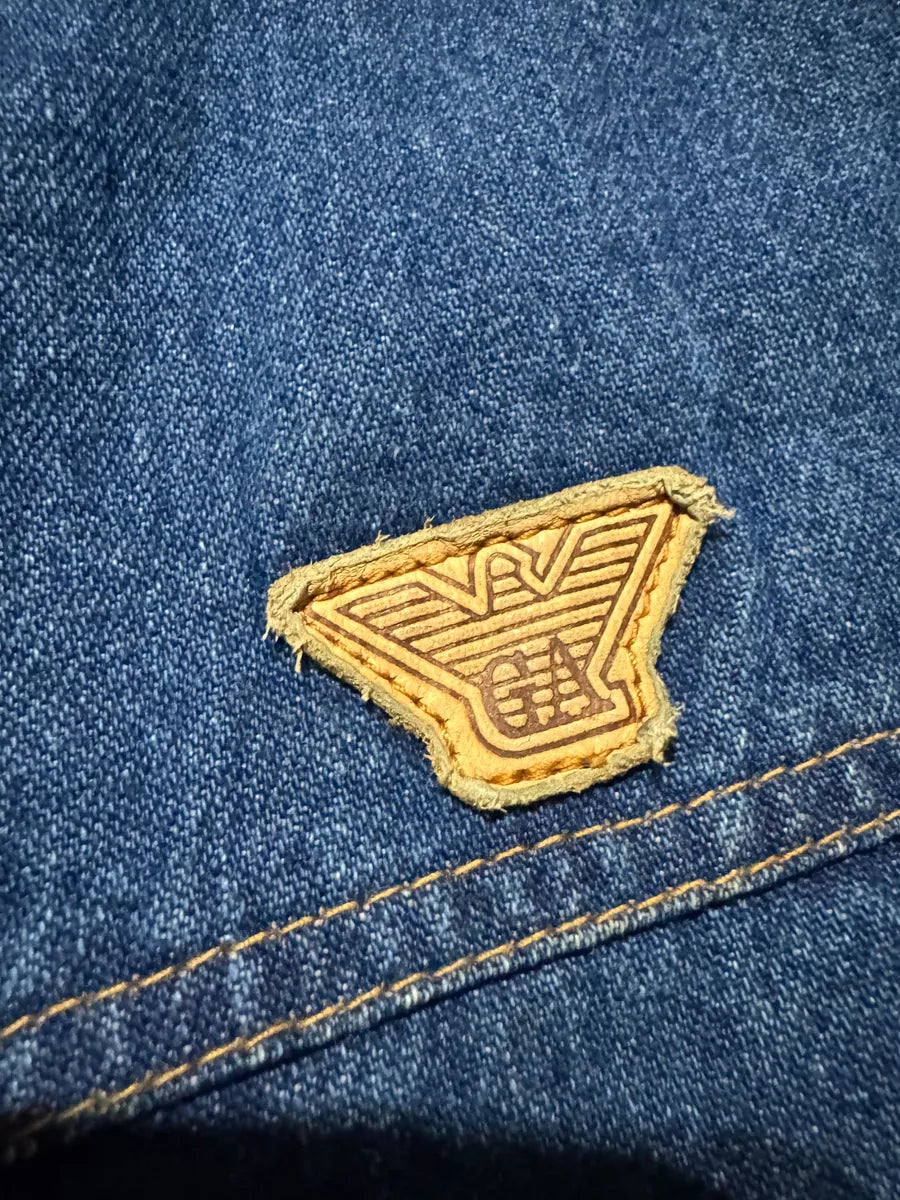1990s Emporio Armani Buttoned Denim Jacket (L) 4