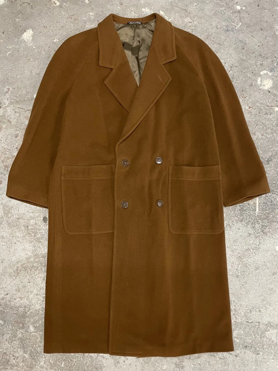 1990s Emporio Armani Camel Wool Trench Coat (L) 0