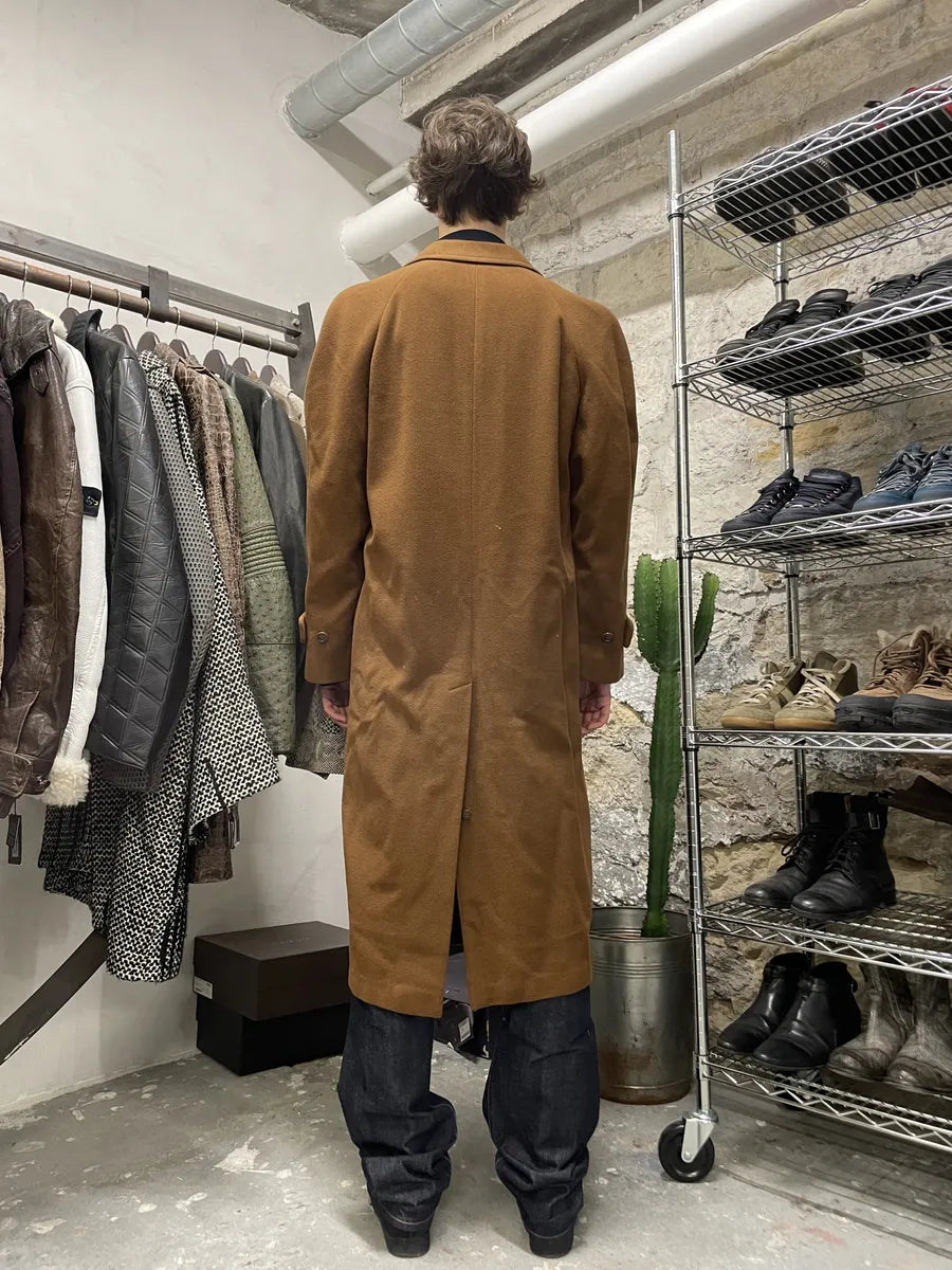 1990s Emporio Armani Camel Wool Trench Coat (L) 2