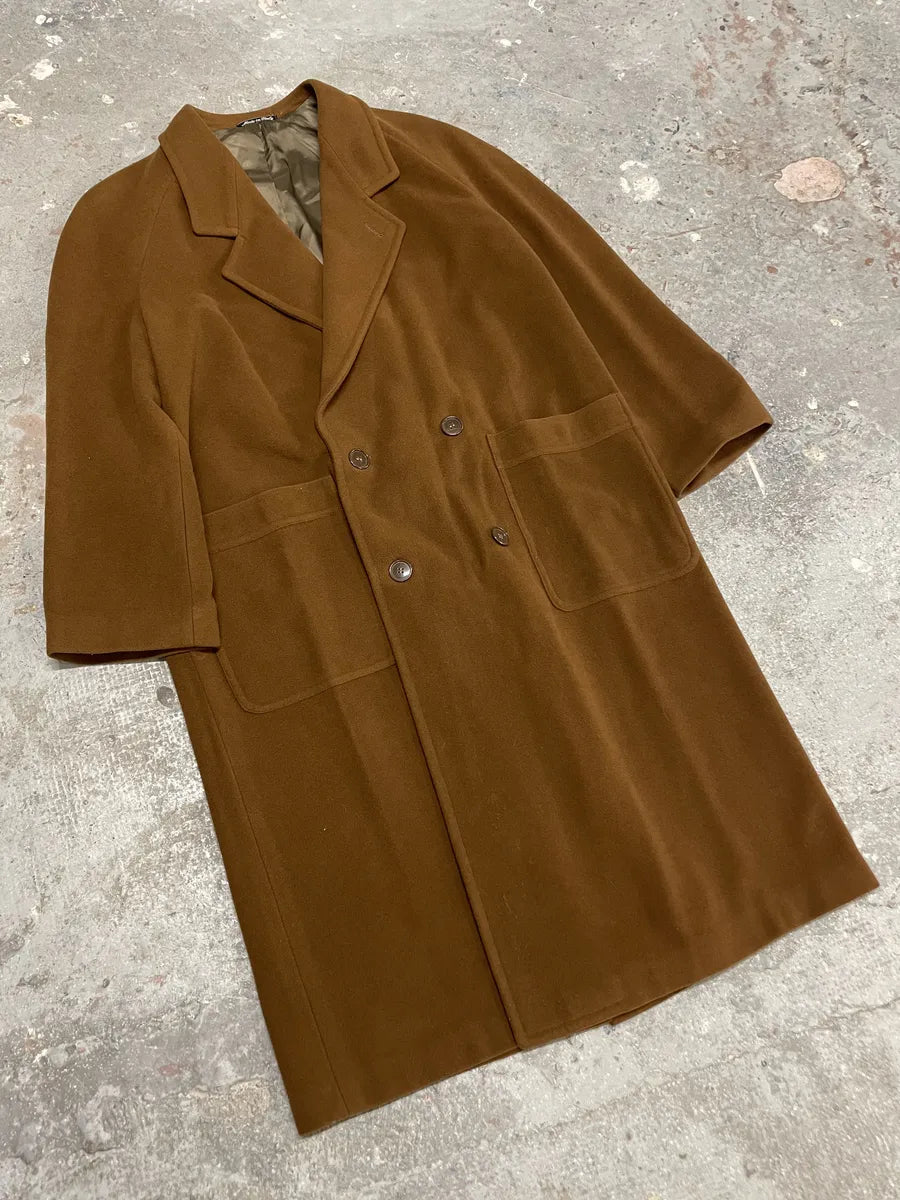 1990s Emporio Armani Camel Wool Trench Coat izWgFHx 5