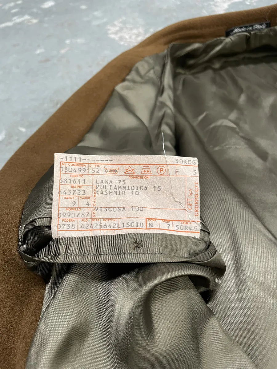 1990s Emporio Armani Camel Wool Trench Coat (L) 8