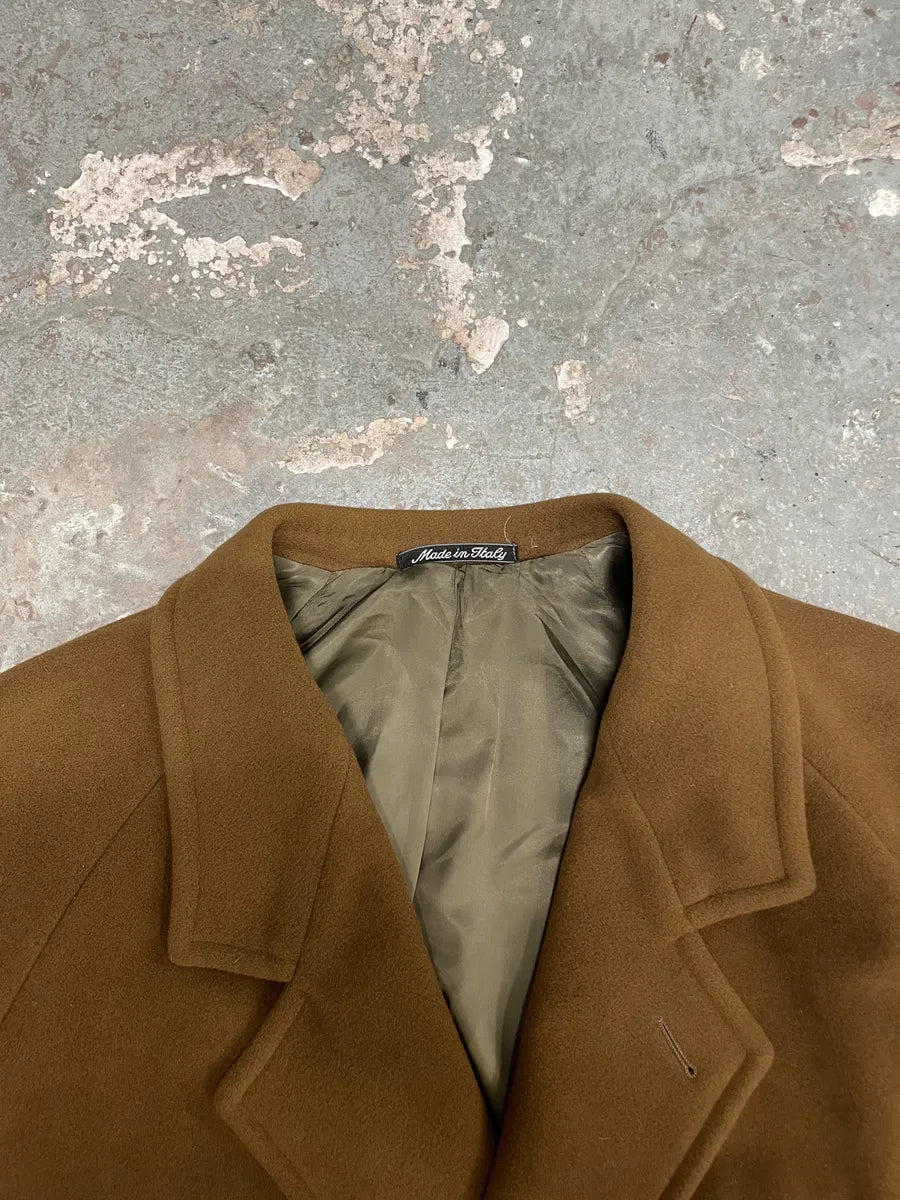 1990s Emporio Armani Camel Wool Trench Coat izWgFHx 9