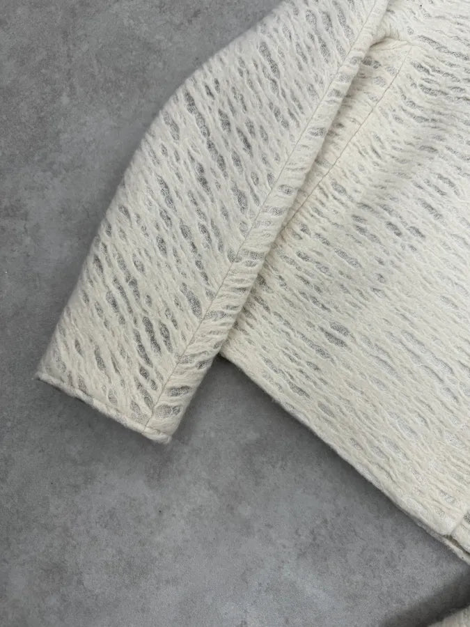 1990s Emporio Armani Creamy White Cropped Classy Jacket PZMkbGS 5