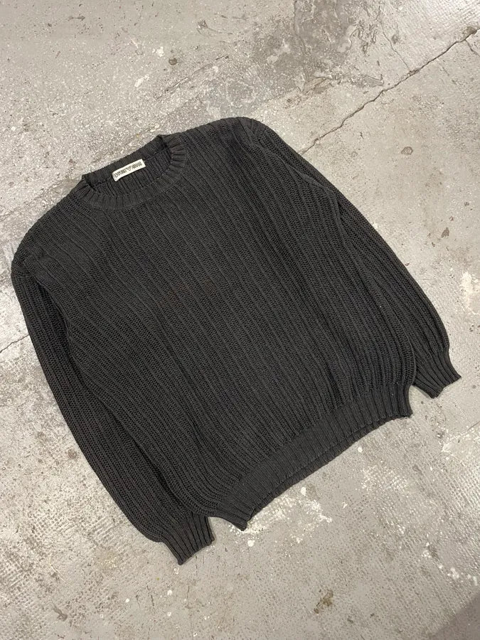 1990s Emporio Armani Dark Cotton Sweater (L) nrpfjfL 3