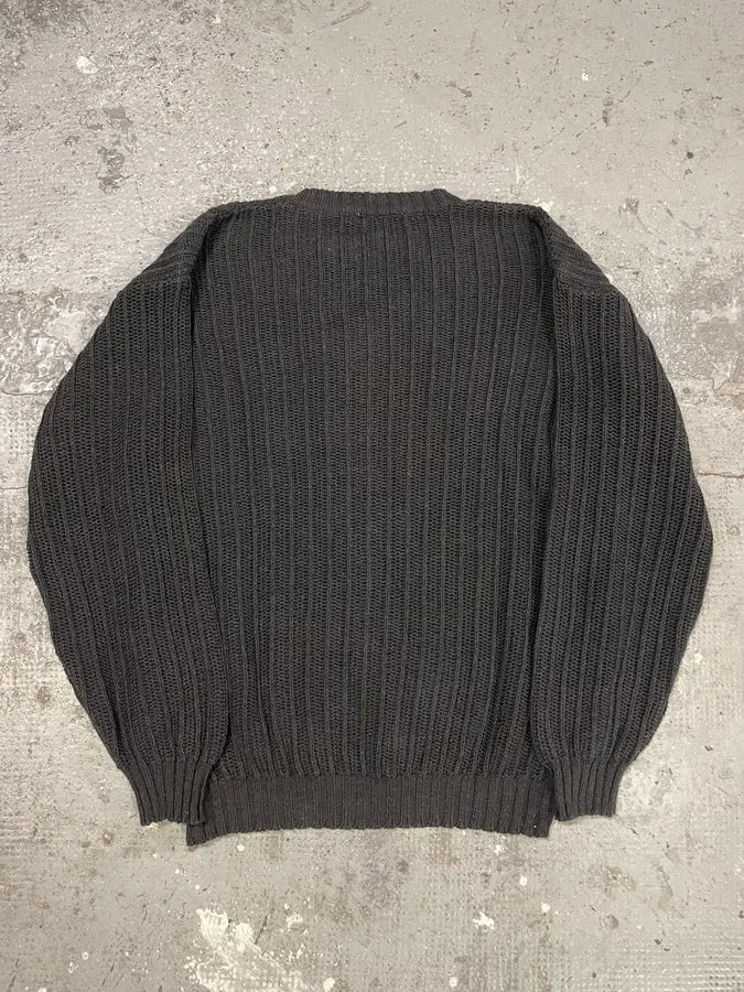 1990s Emporio Armani Dark Cotton Sweater (L) nrpfjfL 5