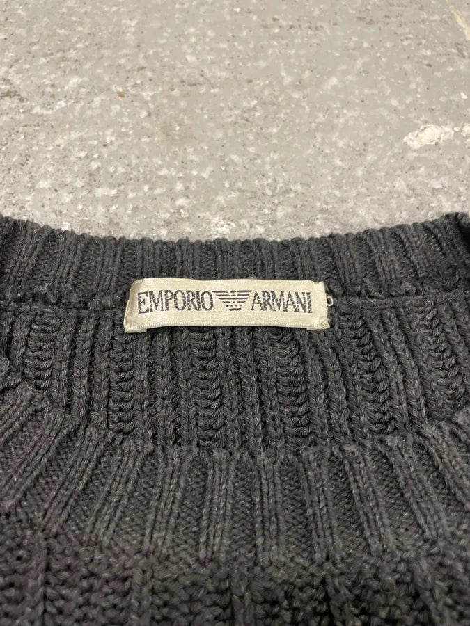 1990s Emporio Armani Dark Cotton Sweater (L) nrpfjfL 7