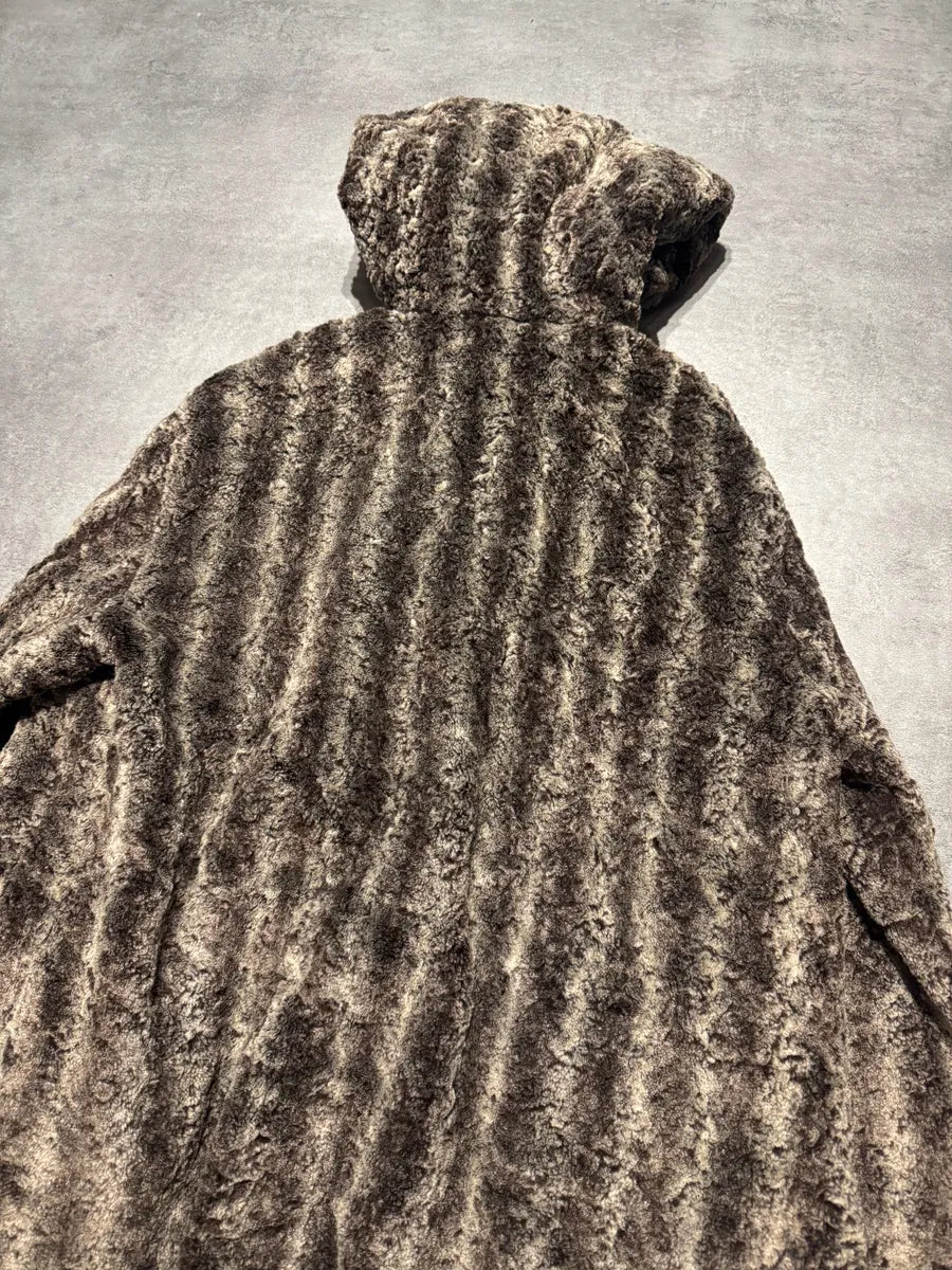 1990s Emporio Armani Furry Hooded Jacket (S) 2