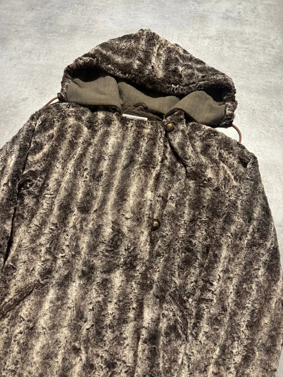 1990s Emporio Armani Furry Hooded Jacket (S) 4