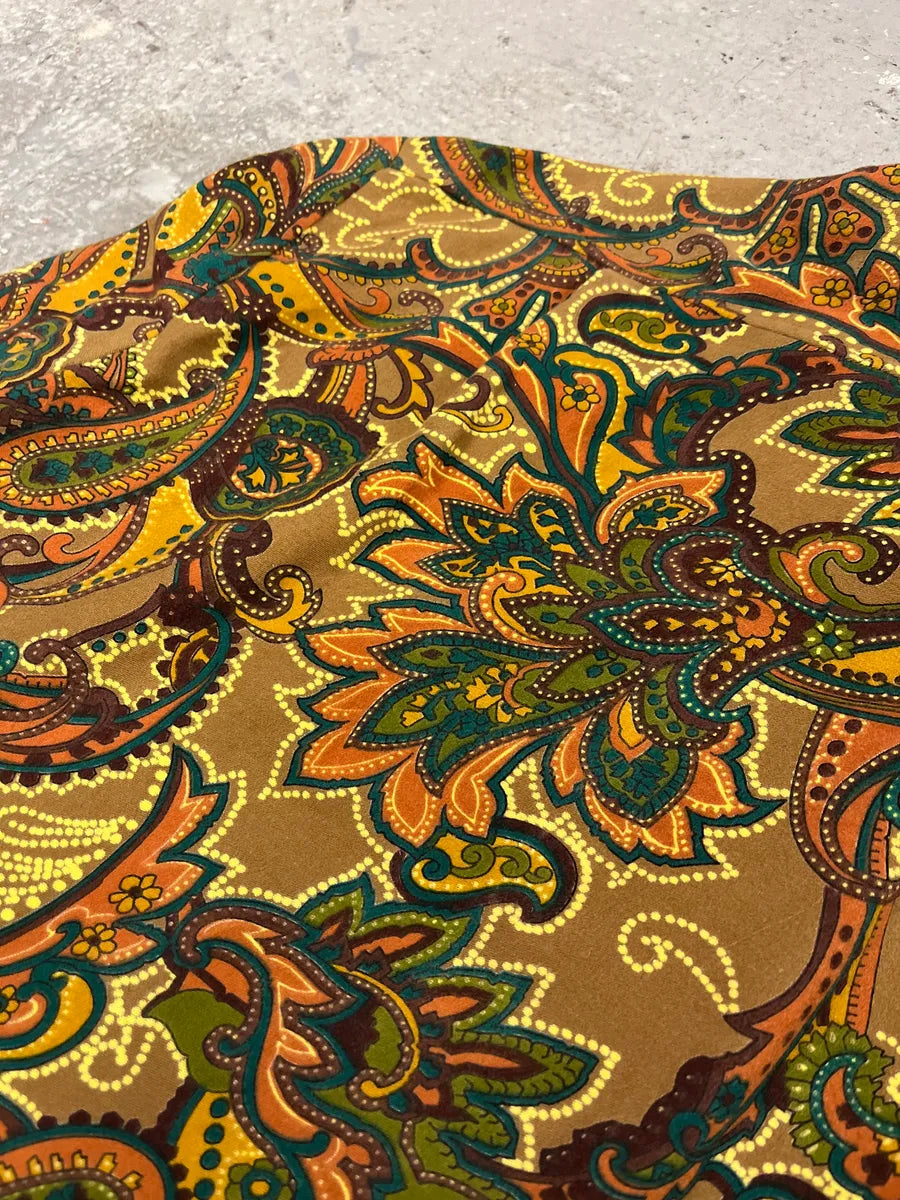 1990s Emporio Armani Graphic Flowers Green Shirt (S/M) 5