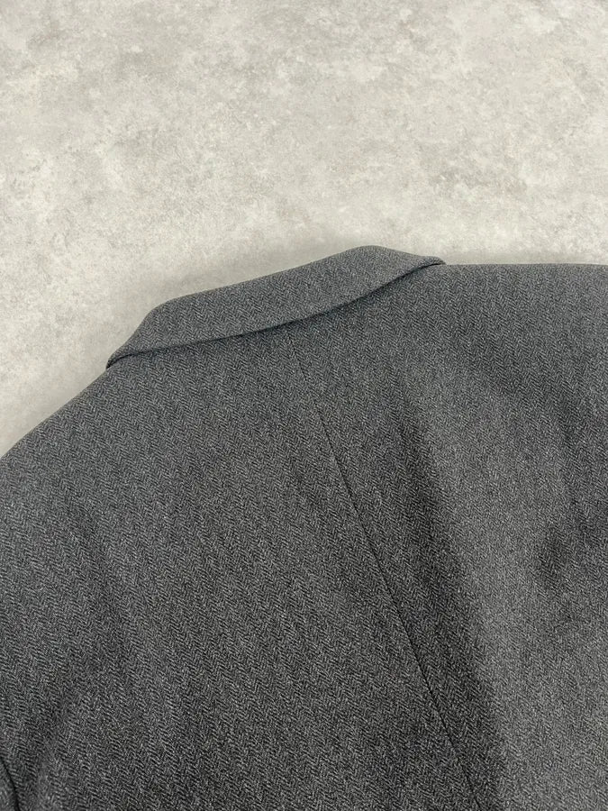 1990s Emporio Armani Grey Wool Classy Bazer Jacket saZJQwe 5