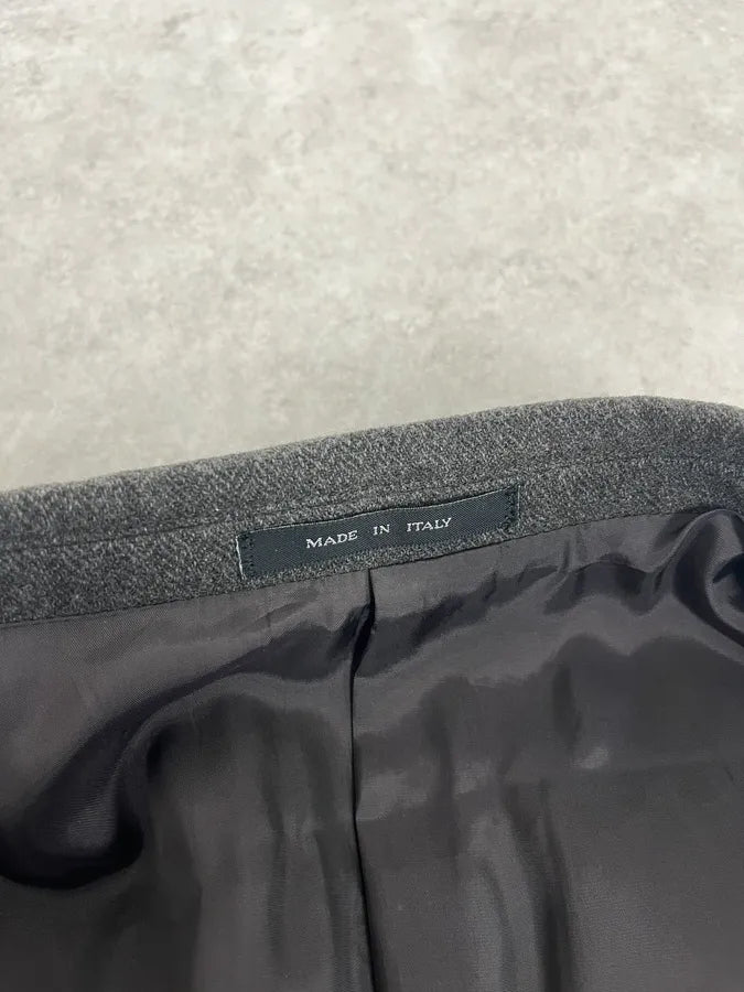 1990s Emporio Armani Grey Wool Classy Bazer Jacket saZJQwe 8