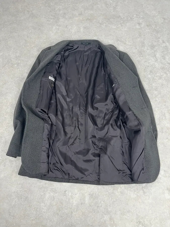 1990s Emporio Armani Grey Wool Classy Bazer Jacket saZJQwe 7
