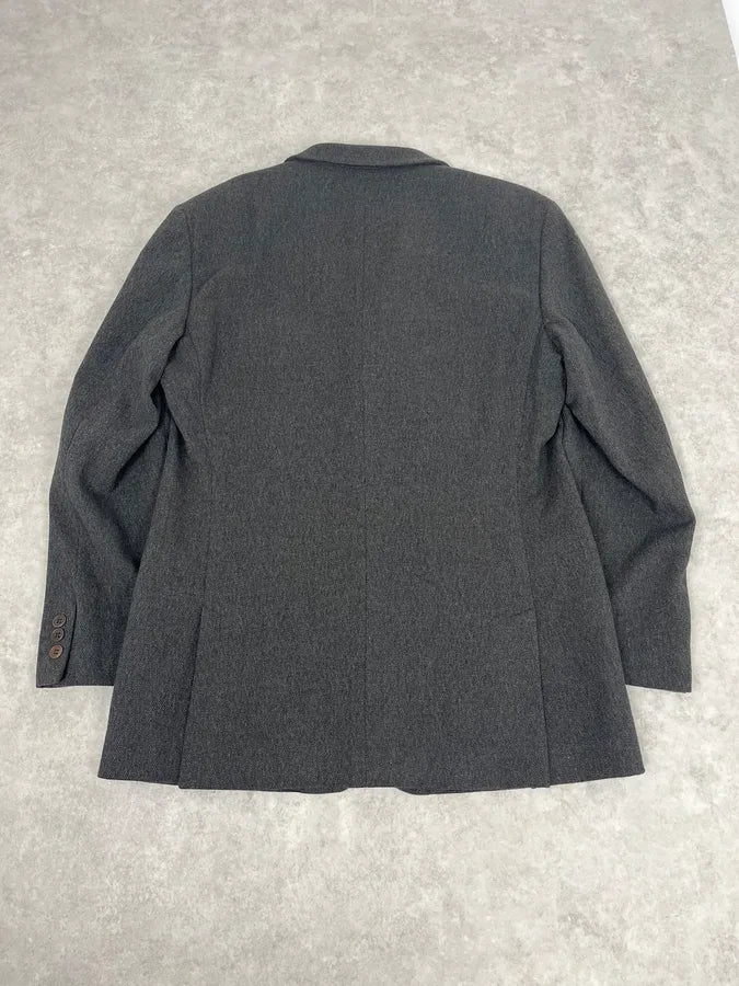 1990s Emporio Armani Grey Wool Classy Bazer Jacket saZJQwe 4