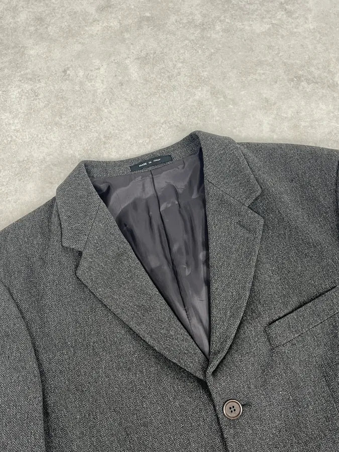 1990s Emporio Armani Grey Wool Classy Bazer Jacket saZJQwe 3