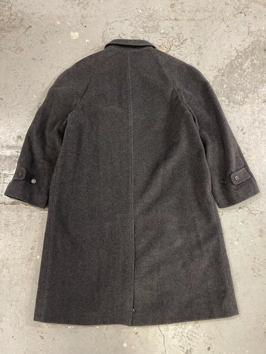 1990s Emporio Armani Grey Wool Trench Coat (L) 3