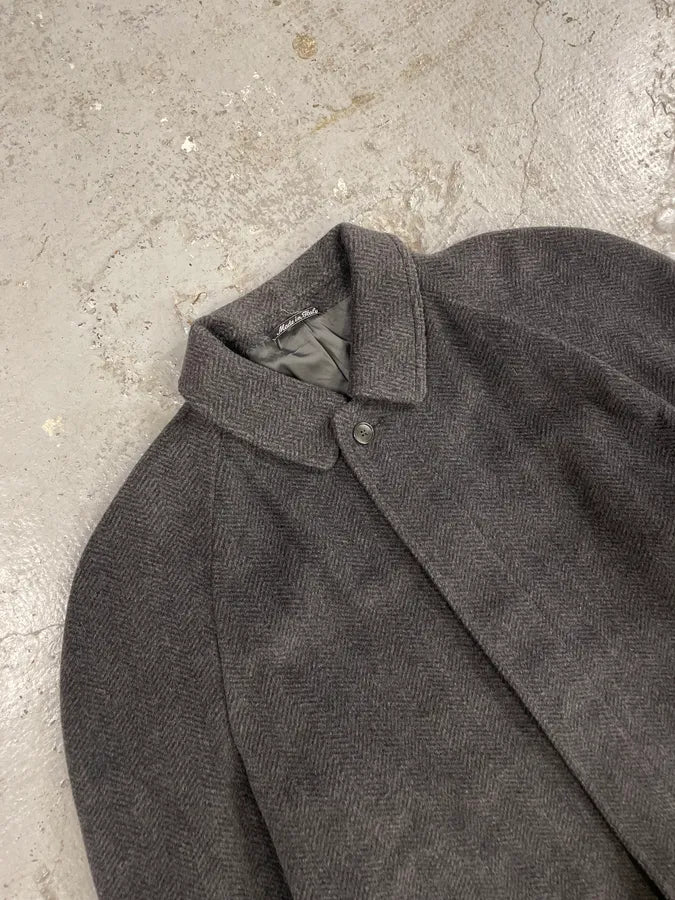 1990s Emporio Armani Grey Wool Trench Coat (L) 4