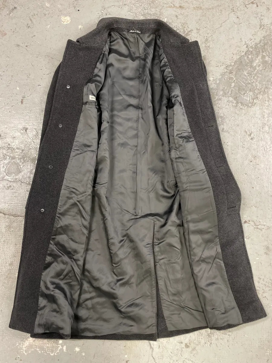 1990s Emporio Armani Grey Wool Trench Coat (L) 6