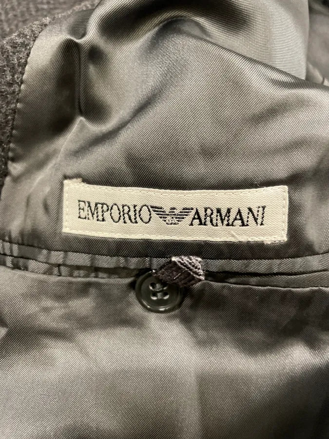 1990s Emporio Armani Grey Wool Trench Coat (L) 7