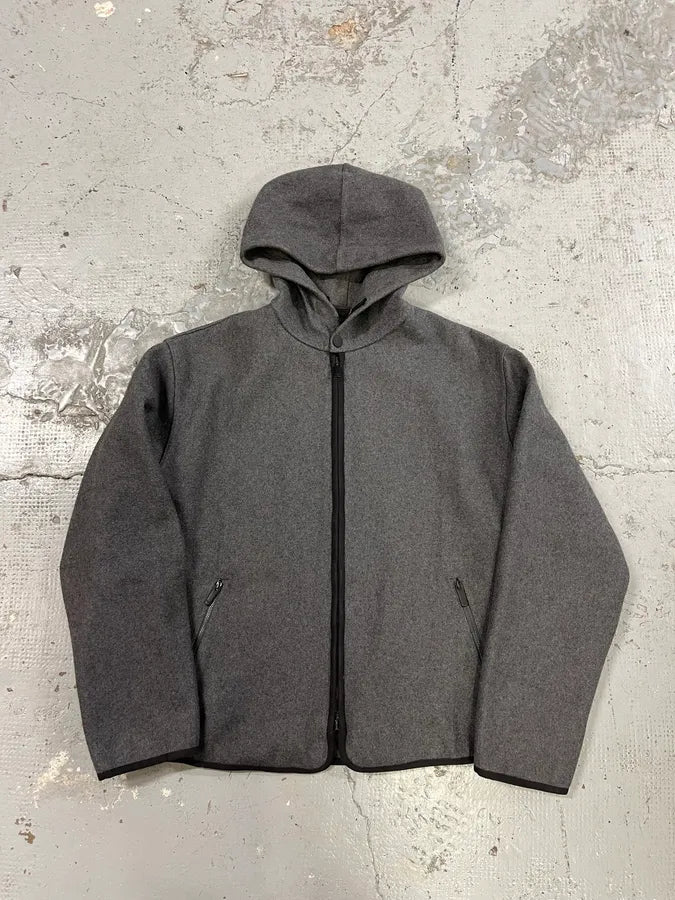 1990s Emporio Armani Grey Wool Zip-up Sweater lkSccuQ 0