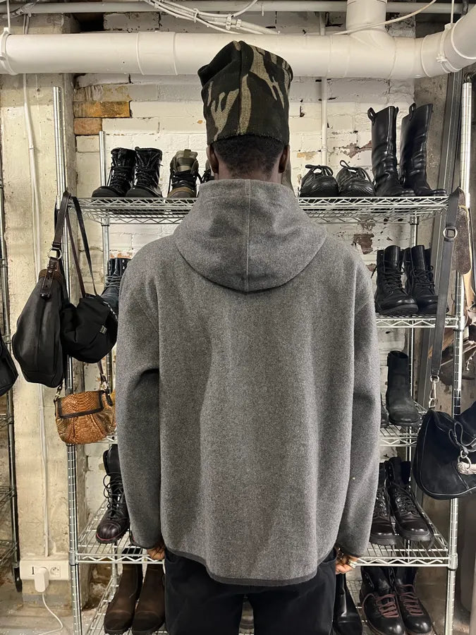 1990s Emporio Armani Grey Wool Zip-up Sweater lkSccuQ 2