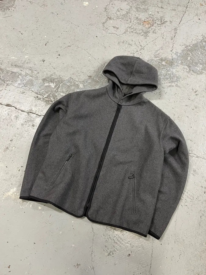 1990s Emporio Armani Grey Wool Zip-up Sweater lkSccuQ 3