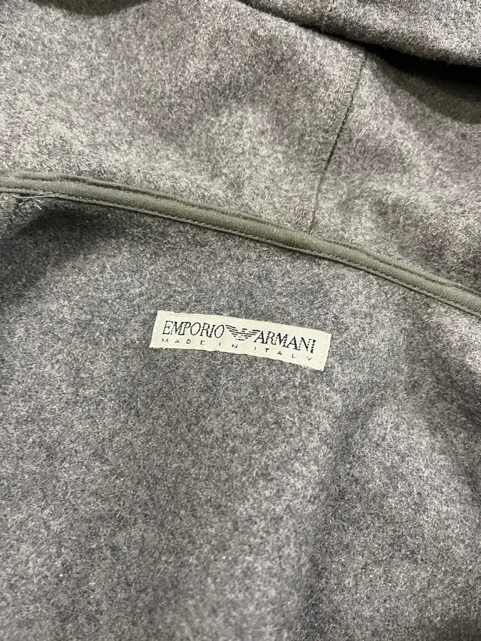 1990s Emporio Armani Grey Wool Zip-up Sweater lkSccuQ 8