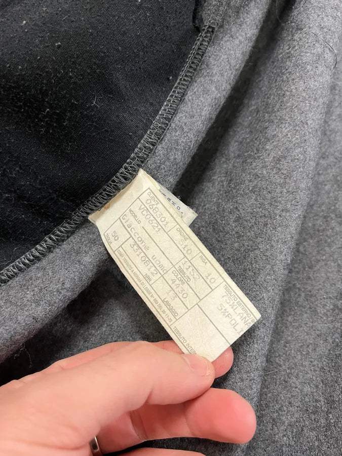 1990s Emporio Armani Grey Wool Zip-up Sweater lkSccuQ 9