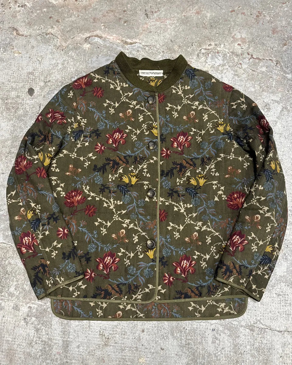 1990s Emporio Armani Kaki Floral Japanese Jacket (S/M) 0