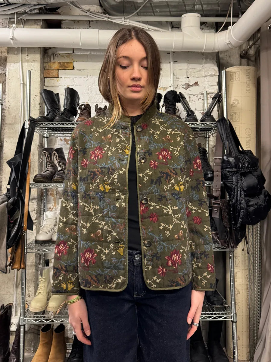 1990s Emporio Armani Kaki Floral Japanese Jacket (S/M) 1