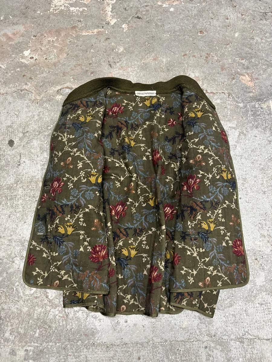 1990s Emporio Armani Kaki Floral Japanese Jacket (S/M) 6