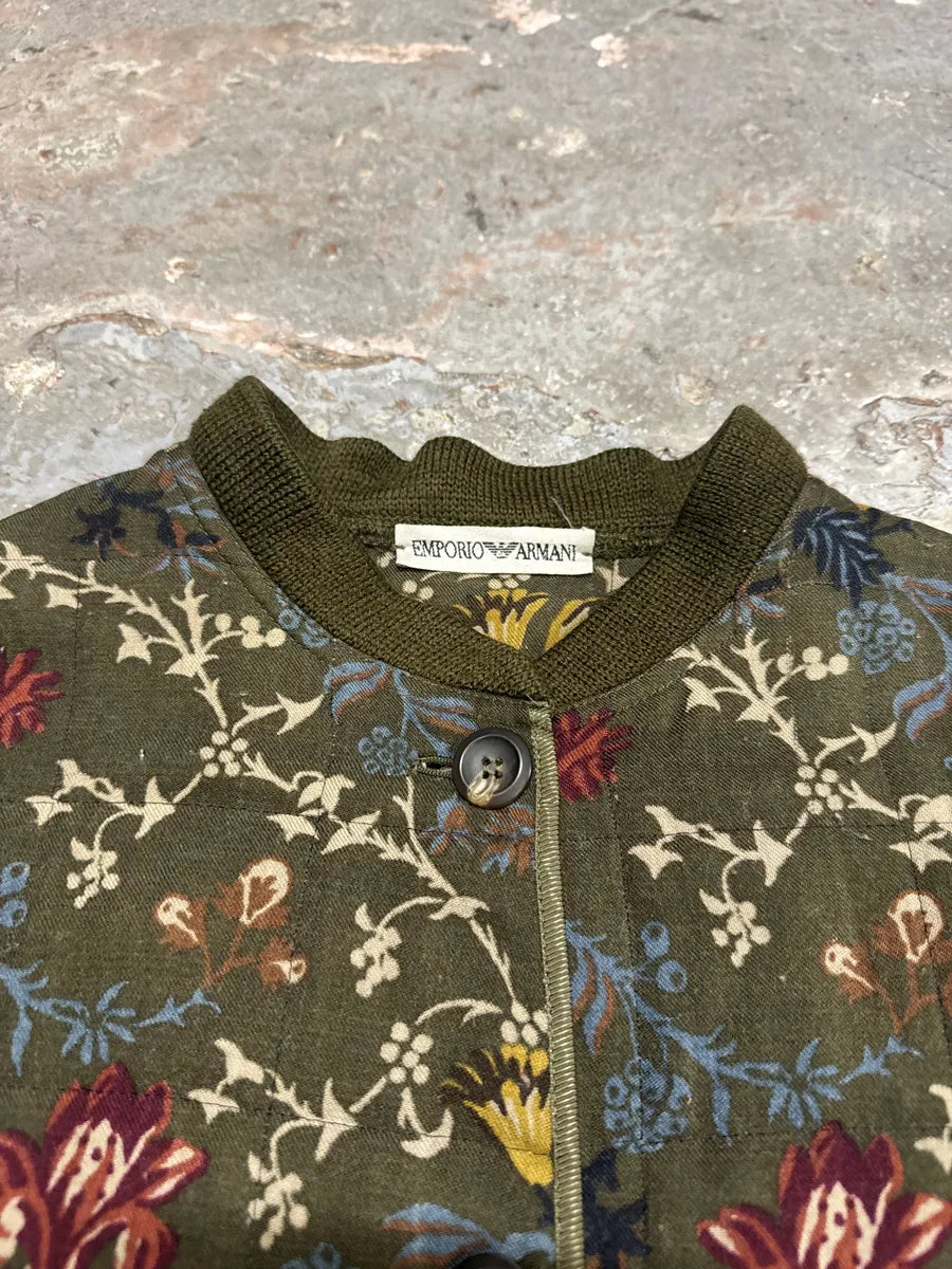 1990s Emporio Armani Kaki Floral Japanese Jacket (S/M) 10