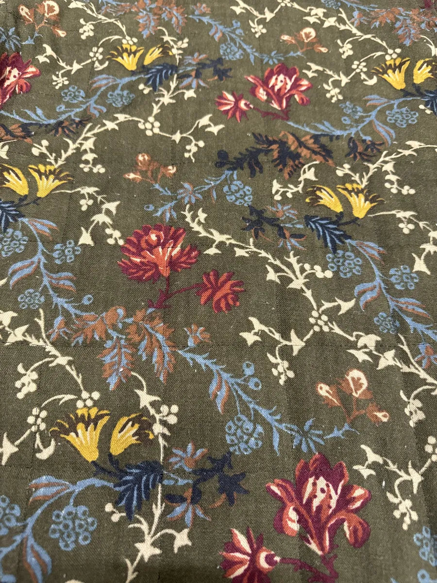 1990s Emporio Armani Kaki Floral Japanese Jacket (S/M) 7