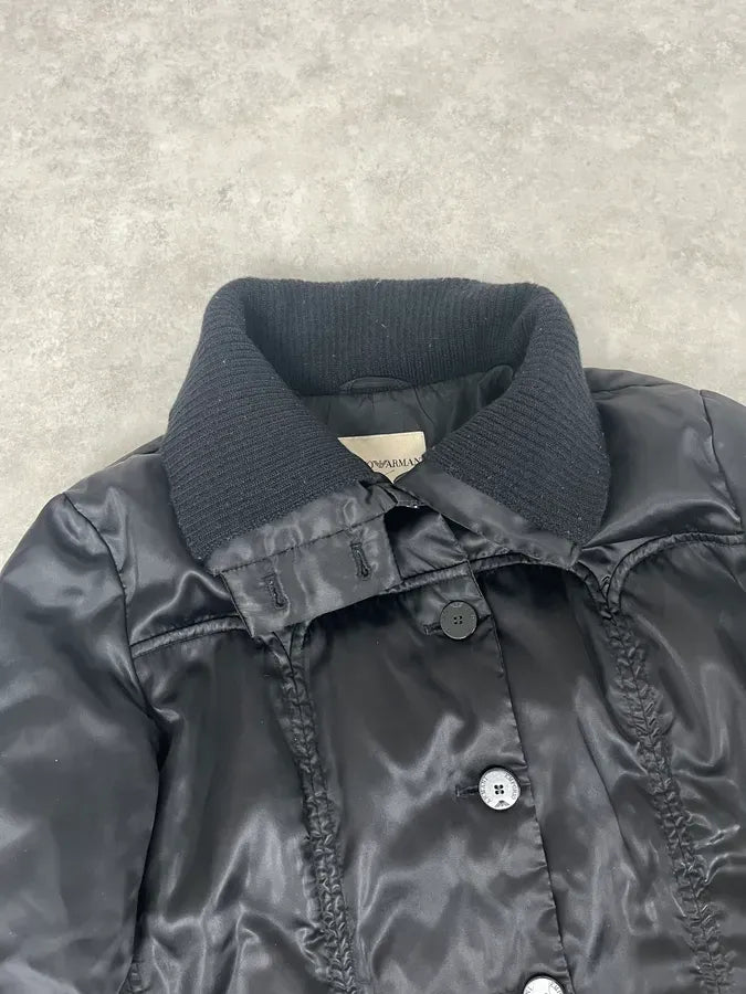 1990s Emporio Armani Long Black Puffer Jacket MffaLPr 4