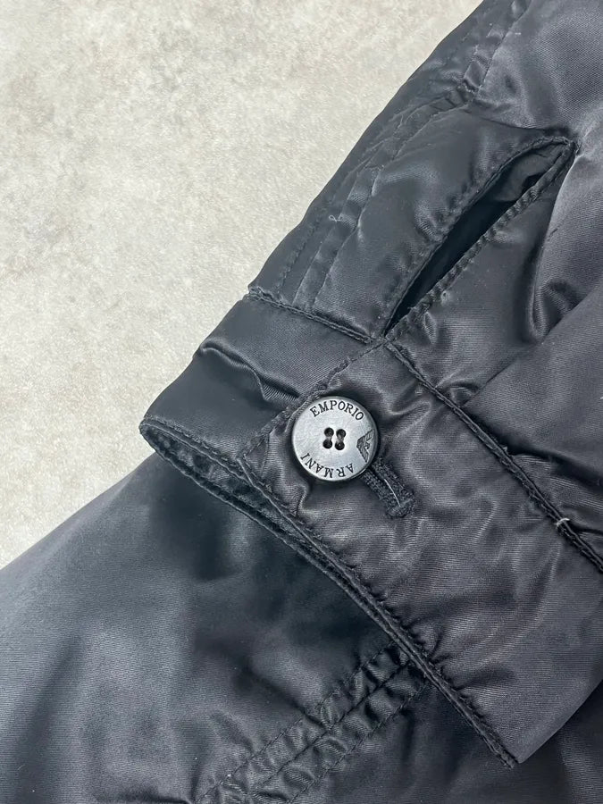 1990s Emporio Armani Long Black Puffer Jacket MffaLPr 9