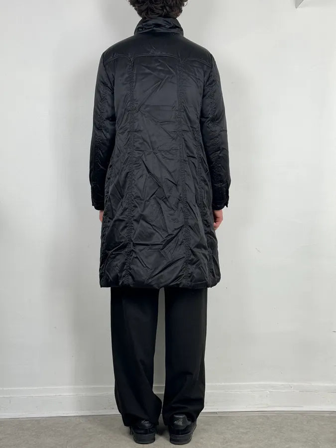 1990s Emporio Armani Long Black Puffer Jacket MffaLPr 2