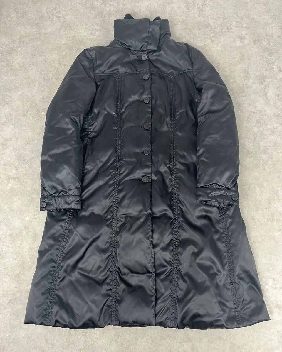 1990s Emporio Armani Long Black Puffer Jacket MffaLPr 0