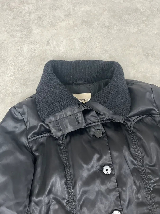 1990s Emporio Armani Long Black Puffer Jacket MffaLPr 4