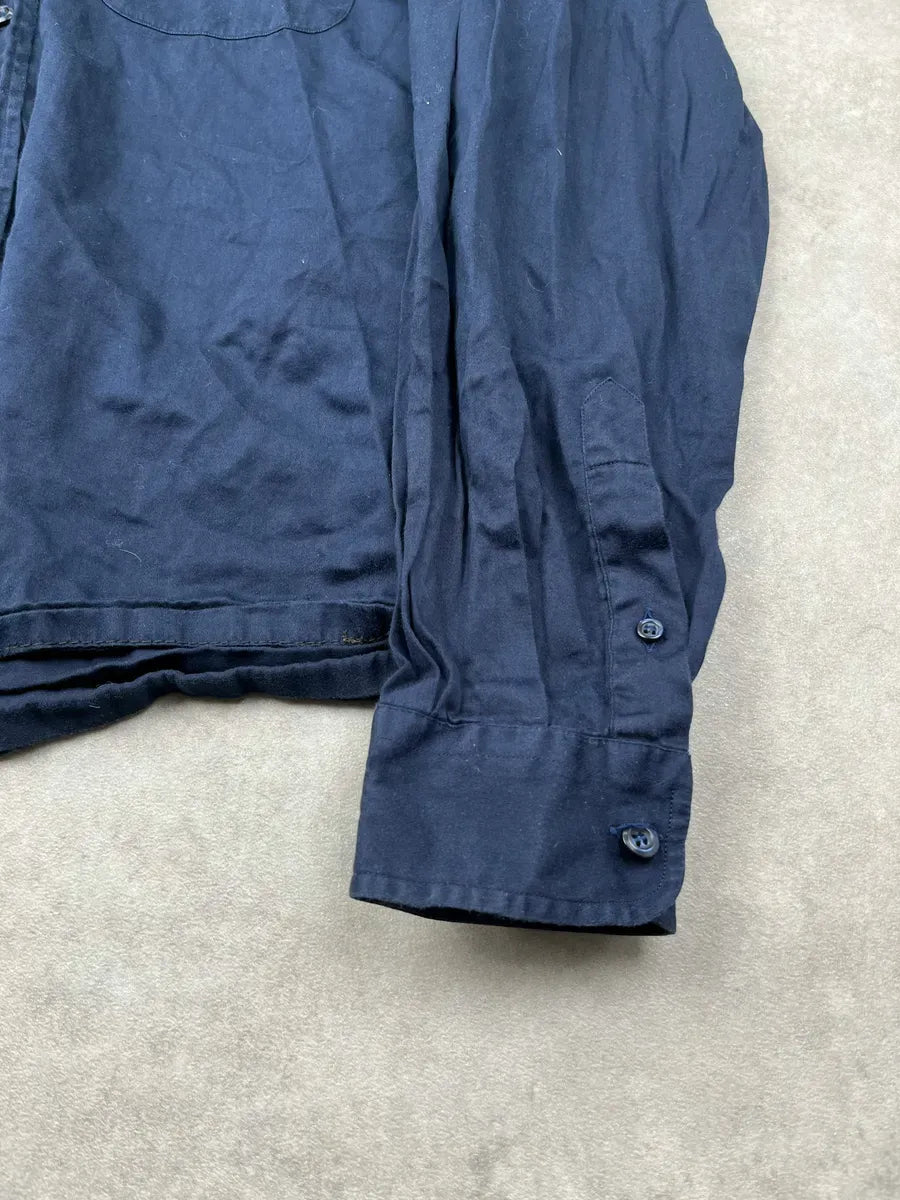 1990s Emporio Armani Navy Minimalist Shirt iQABfbx 8