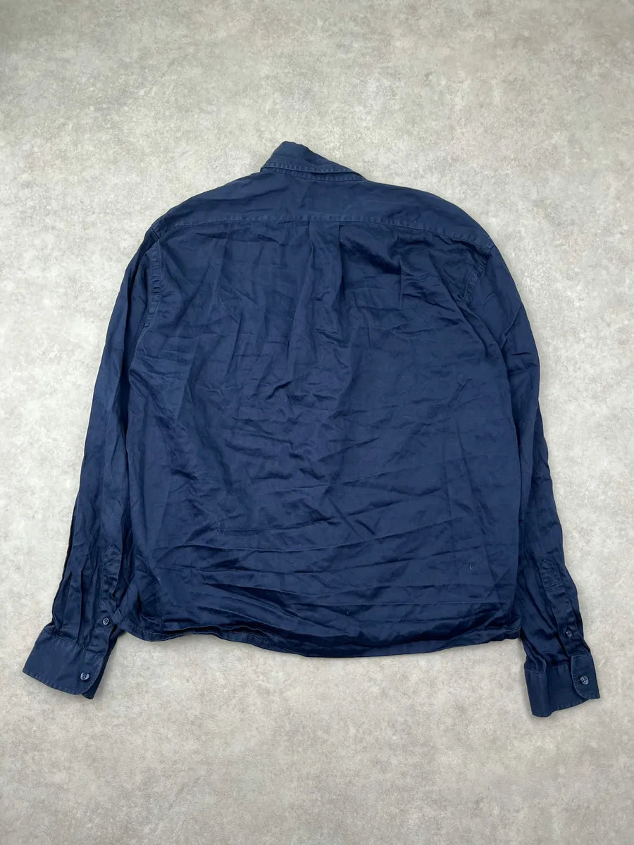 1990s Emporio Armani Navy Minimalist Shirt iQABfbx 3